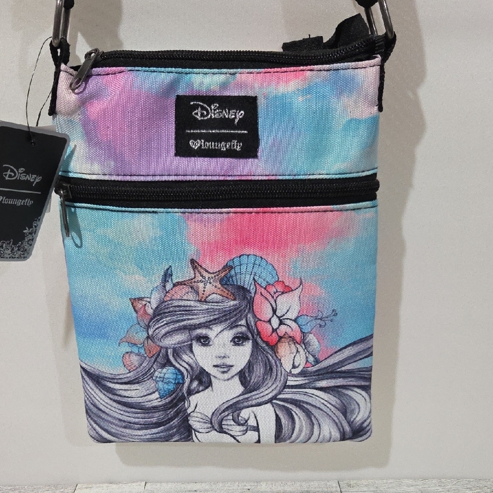 Loungefly Disney The Little Mermaid Ariel Watercolor Crossbody Bag - Picture 4 of 11